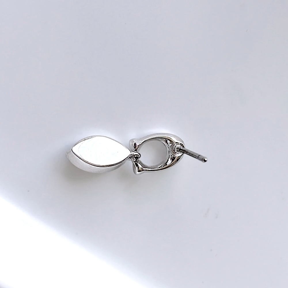 COACH Signature Silver Logo Bezel Earring and Necklace Set - Picture 10 of 14